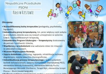 Dni Otwarte w Niepublicznym Przedszkolu Niezapominajka PSONI Koło w Rzeszowie
