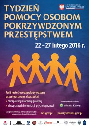 Tydzień Pomocy Osobom Pokrzywdzonym Przestępstwem - plakat informacyjny